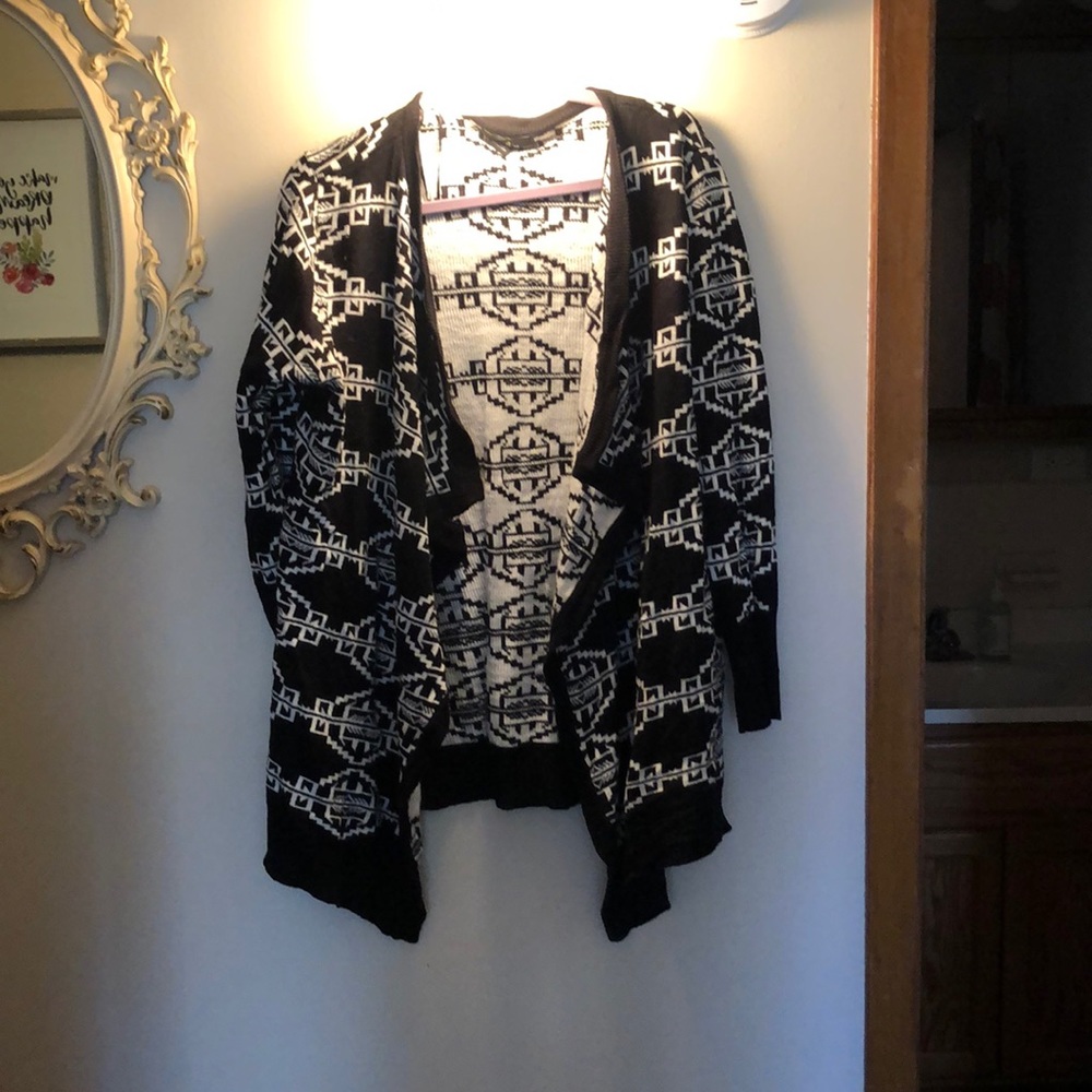 Geometric print cardigan